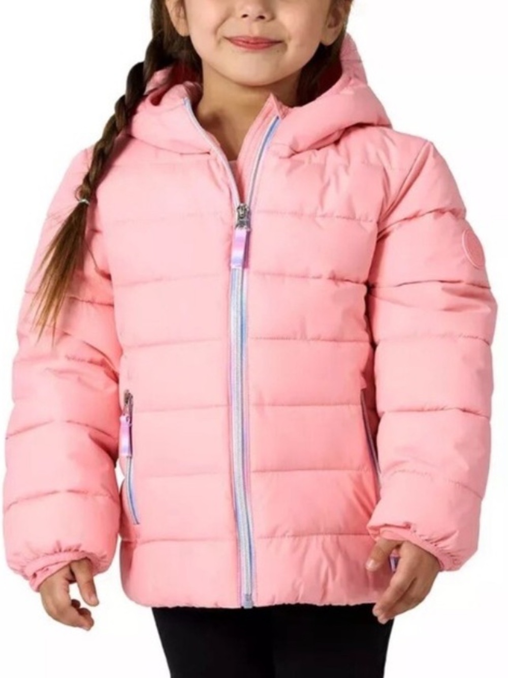 NWT-Kids Pink Puffer Hooded Jacket